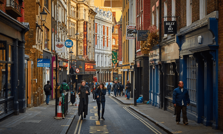 Soho District in London