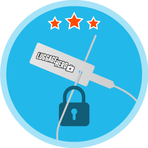 LuggageHero security seal is attached to your luggage every time you use a LuggageHero