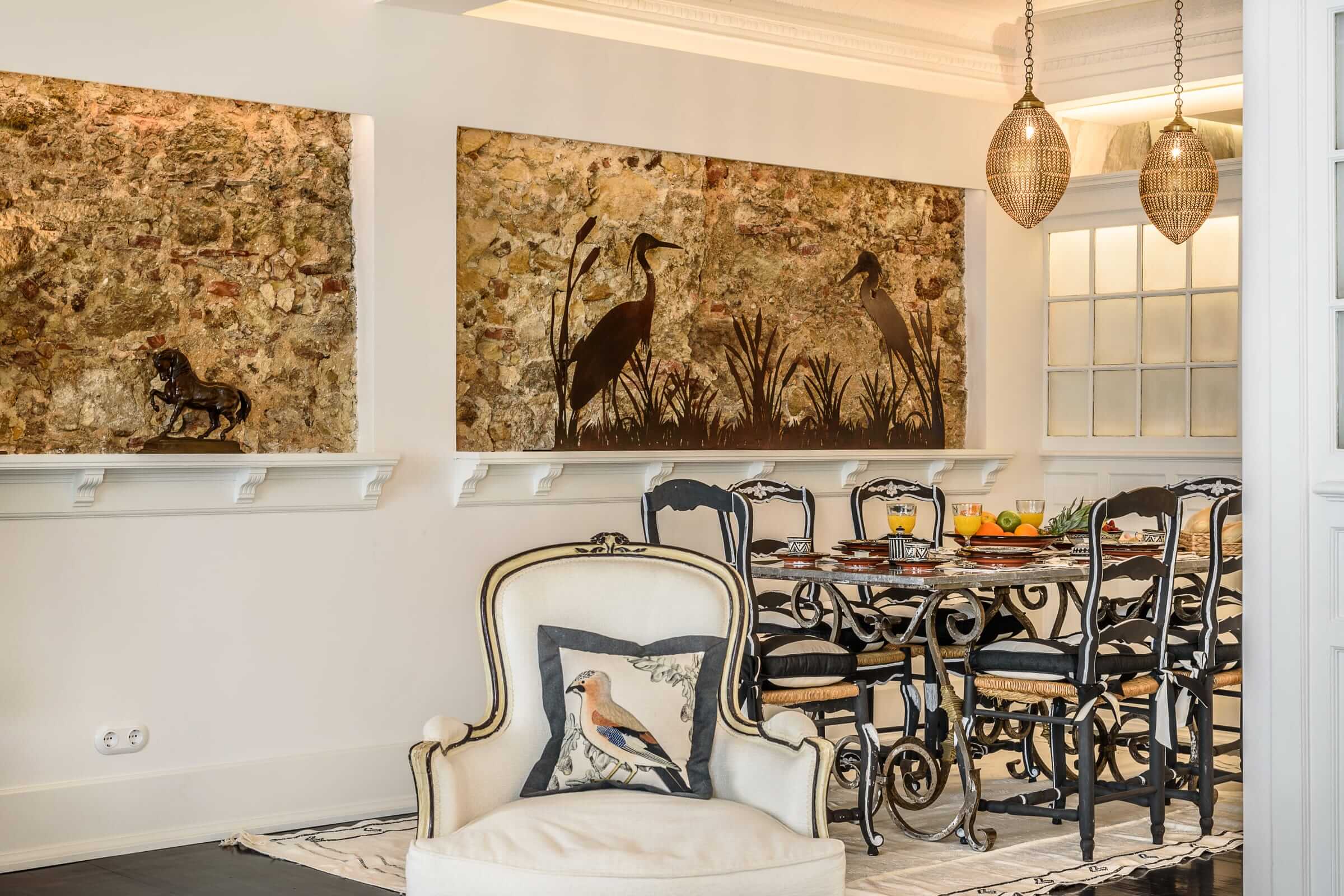 Book Lisbon Bnb Apartment Baixa GuestReady Dinning Room Exposed Brick